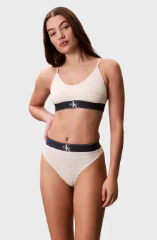 Женские желтые трусики в полоску Желтый XL Calvin Klein LV00QF8813