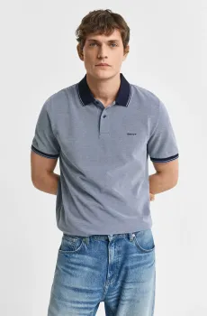 Мужское синее поло 4-COL OXFORD SS PIQUE Синий M Gant 2057029