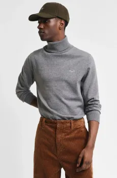 Мужской серый гольф CLASSIC COTTON ROLLERNECK Серый M Gant 8030563