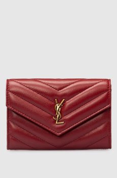 Бордовый кожаный кошелек CASSANDRE