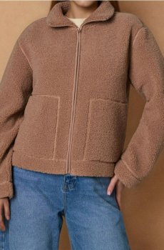 Світшот sherpa зі стійкою - золотисто-коричневий