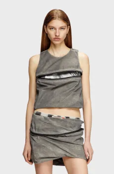 Женский серый топ T-ORIGIN TOP Серый 40 Diesel A17297 0IQAX