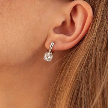 Серебряные серьги с фианитами 12513 Серебряные серьги с фианитами 12513