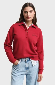 Женская красная спортивная кофта SCRIPT RUGGER Красный L Gant 4200554