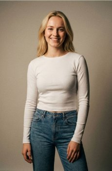 Базова футболка з довгими рукавами - білий