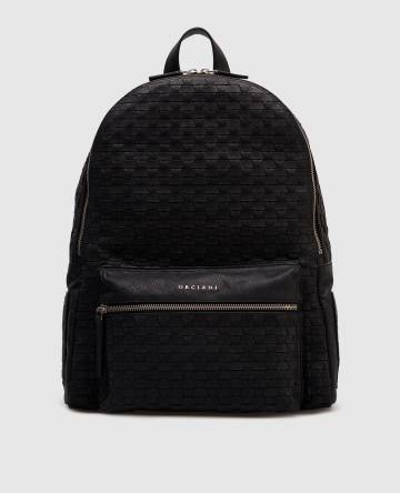 Черный кожаный рюкзак Chevrette Woven Черный кожаный рюкзак Chevrette Woven