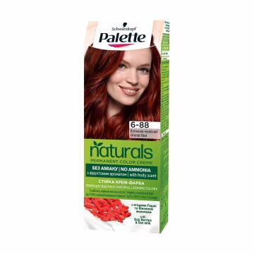 Безаммиачная краска для волос Palette Naturals Permanent Color Creme, 6-88 Огненно-красный, 110 мл Безаммиачная краска для волос Palette Naturals Permanent Color Creme, 6-88 Огненно-красный, 110 мл