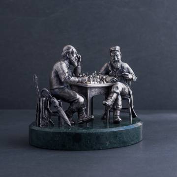 Серебряная фигура ручной работы "Еврейские шахматисты" 23083 Серебряная фигура ручной работы "Еврейские шахматисты" 23083