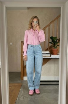 Джинси balloon high waist - синій