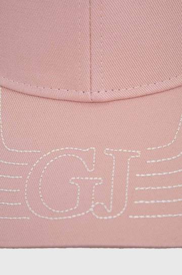 Хлопковая кепка Guess цвет розовый с аппликацией Хлопковая кепка Guess цвет розовый с аппликацией
