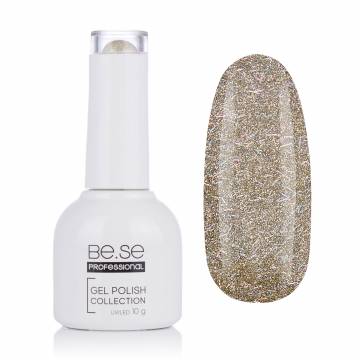 Гель-лак для ногтей Be.Se Professional Gel Polish Collection Glitter 38 Золотой, с голографическими блестками, 10 г Гель-лак для ногтей Be.Se Professional Gel Polish Collection Glitter 38 Золотой, с голографическими блестками, 10 г