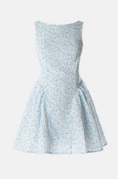 Блакитна сукня міні з квітковим принтом