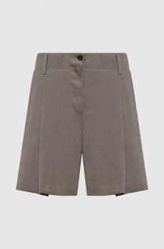 Серые шорты из льна