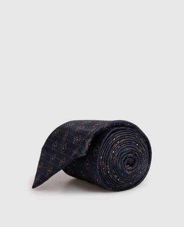Синий галстук из шелка в узор