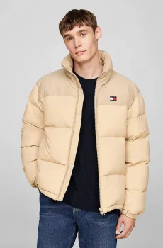 Мужской бежевый пуховик TJM CORD MIX ALASKA PUFFER Бежевый S Tommy Jeans DM0DM20004