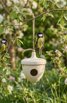 Годівниця для птахів у формі жолудя - бежевий