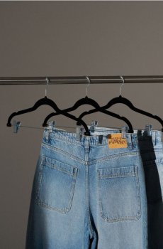 Велюрові вішалки 3 шт - чорний