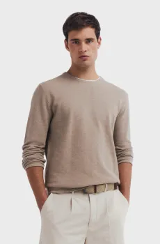 Мужской бежевый джемпер Бежевый 3XL SPRINGFIELD 1402509