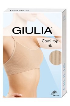 Бесшовный топ женский Giulia Cami Top Rib в рубчик, на тонких бретелях, Emerald, размер S/M