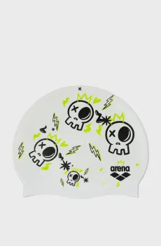 Детская белая шапочка для плавания PRINT JR Белый ONESIZE Arena 94171-244