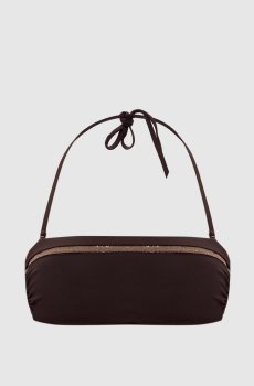 Коричневый лиф от купальника с цепочкой мониль