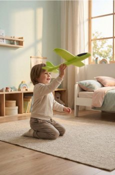 Іграшка - Пінопластовий літак - жовто-зелений