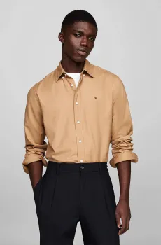 Мужская бежевая рубашка FLEX BRUSHED SOLID RF Бежевый M Tommy Hilfiger MW0MW36824
