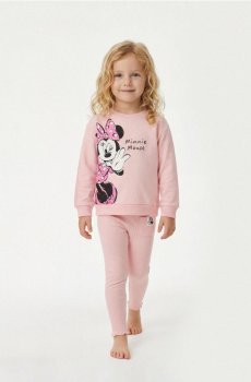Бавовняний комплект з принтом Minnie Mouse - рожевий