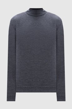 Серый меланжевый джемпер из шерсти мериноса
