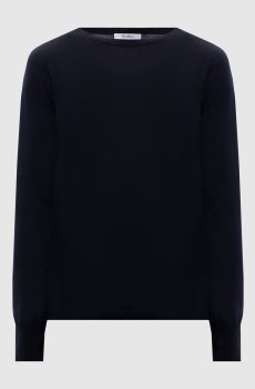 Темно-синий джемпер с кашемиром и шелком