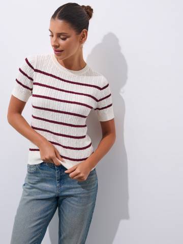 Mohito - Рубчаста блузка - бежевий - 397EQ-02P