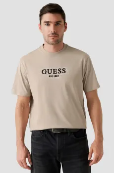 Мужская бежевая футболка Бежевый S Guess M5BI05.I3Z14;G1CA