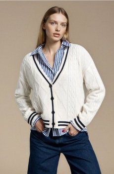 Кардиган в академічному стилі - білий