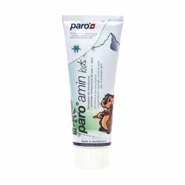 Детская зубная паста Paro Swiss Amin Kids на основе аминофторида 500 ppm, 75 мл Детская зубная паста Paro Swiss Amin Kids на основе аминофторида 500 ppm, 75 мл
