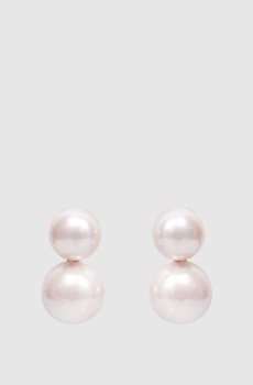 Розовые серьги с бусинами