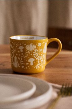 Керамічна чашка з осіннім мотивом - помаранчевий