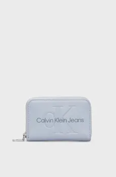Женский серый кошелек SCULPTED MED ZIP AROUND MONO Серый ONESIZE Calvin Klein K60K612255