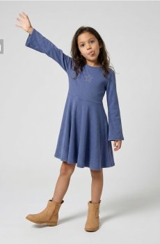 Бавовняна сукня з трикотажу в рубчик - light blue