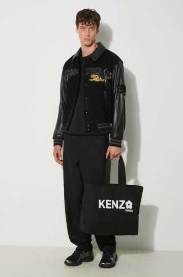 Шерстяная куртка-бомбер Awake NY Varsity Jacket цвет чёрный переходная oversize SP24-OT001 Шерстяная куртка-бомбер Awake NY Varsity Jacket цвет чёрный переходная oversize SP24-OT001