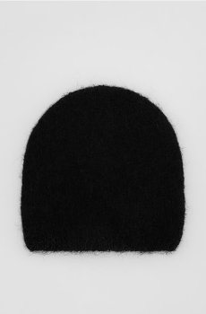 Reserved - Шапка-біні з високим вмістом вовни альпаки - чорний - 201FD-99X