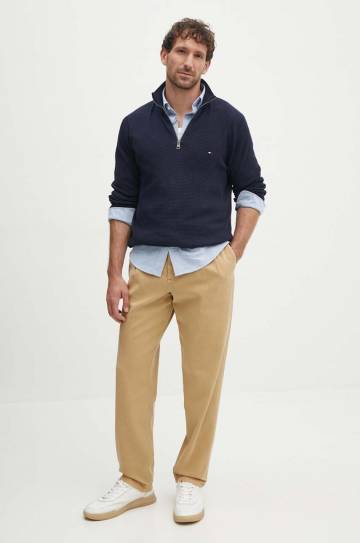 Хлопковая рубашка Tommy Hilfiger мужская regular воротник button-down MW0MW35774 Хлопковая рубашка Tommy Hilfiger мужская regular воротник button-down MW0MW35774