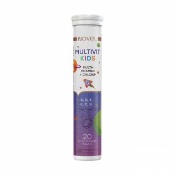 Витаминно-минеральный комплекс для детей Novel Multivit Kids Multi-Vitamins + Calcium Multivit Kids, 20 шипучих таблеток Витаминно-минеральный комплекс для детей Novel Multivit Kids Multi-Vitamins + Calcium Multivit Kids, 20 шипучих таблеток