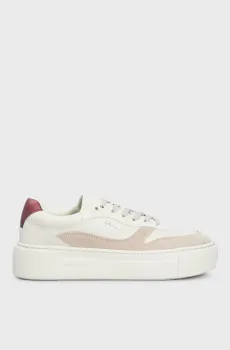 Женские белые кожаные сникерсы CUPSOLE LACE UP Белый 37 Calvin Klein HW0HW02125