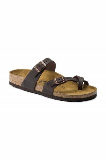 Шлепанцы из нубука Birkenstock Mayari цвет коричневый 171323 Шлепанцы из нубука Birkenstock Mayari цвет коричневый 171323