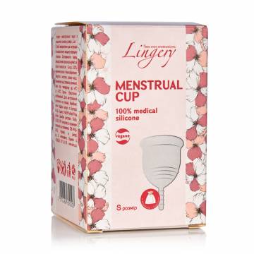 Менструальная чаша Lingery из медицинского силикона, белая, размер S, 1 шт Менструальная чаша Lingery из медицинского силикона, белая, размер S, 1 шт