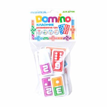 Развивающая игра Maximus Domino Классическое, в пакете, 23*12*6.5 см, 28 элементов, от 3 лет (5487) Развивающая игра Maximus Domino Классическое, в пакете, 23*12*6.5 см, 28 элементов, от 3 лет (5487)