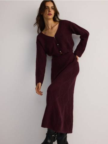 Reserved - LADIES` SKIRT - червонувато-ліловий - 899ET-48X Reserved - LADIES` SKIRT - червонувато-ліловий - 899ET-48X