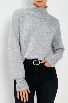 Водолазка в рубчик - сірий