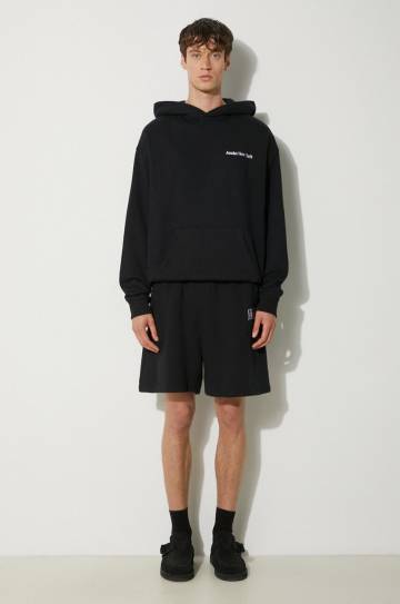 Хлопковая кофта Awake NY Serif Hoodie мужская цвет чёрный с капюшоном меланж SP24-HD003 Хлопковая кофта Awake NY Serif Hoodie мужская цвет чёрный с капюшоном меланж SP24-HD003