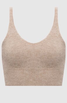 Бежевый топ с шерстью